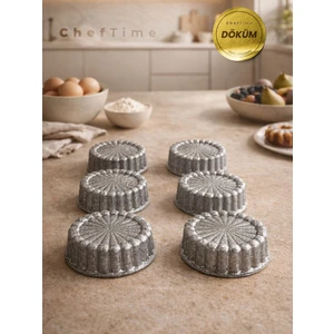 6'lı Mini Gri Tart Kek Kalıbı | 10 cm