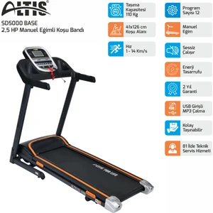 SD5000 Base 2,5 Hp Manuel Eğimli Koşu Bandı