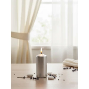 Silindir Mum Gümüş 3.5 × 8 Cm