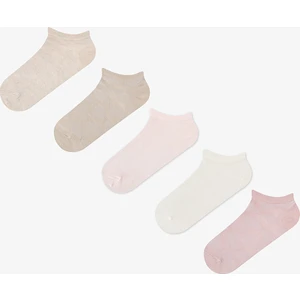 5 Çift Pamuklu Kendinden Desenli Patik Çorap