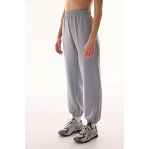 Gri Silky Feel Fermuarlı Jogger Pantolon