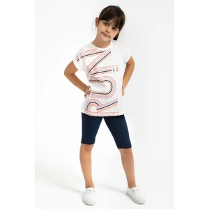 Rolypoly Kız Çocuk Beyaz Bermuda Takım