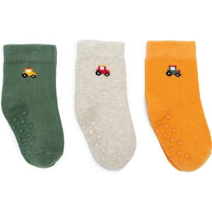 Hellobaby Hellobaby Erkek Bebek 3lü Kaydırmaz Çorap Taşıtlar