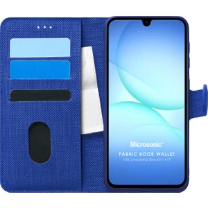 Samsung Galaxy A17 Kılıf Fabric Book Wallet Lacivert