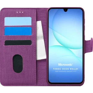 Samsung Galaxy A17 Kılıf Fabric Book Wallet Mor