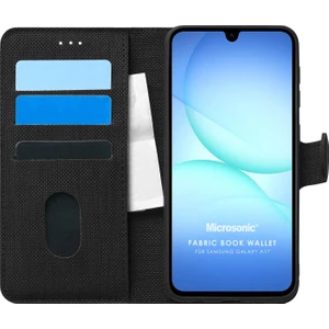 Samsung Galaxy A17 Kılıf Fabric Book Wallet Siyah