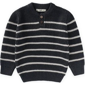 Çizgili Triko Kazak 2-8 Yaş Antrasit