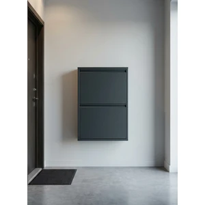 Ikili 2'li Metal Ayakkabılık Premium Antrasit