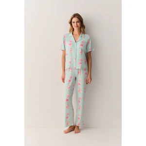 Elegant Gömlek Yaka Pijama Takımı