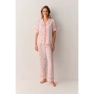 Smile Gömlek Yaka Pijama Takımı