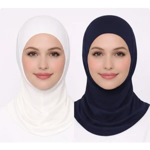 Boyunluklu Hijab Bone Ikili Set