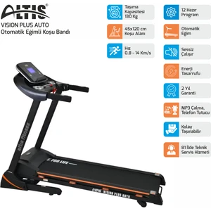 Altis Vision Plus Auto Otomatik Eğimli Koşu Bandı