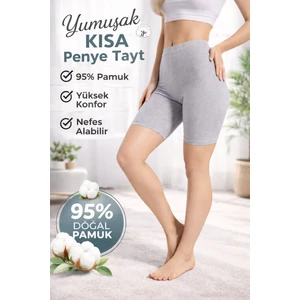 Ağlı Kısa Gri Penye Tayt (Süper Kalite)