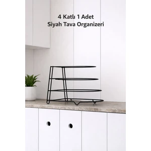 4 Katlı Metal Organizer Tava Rafı