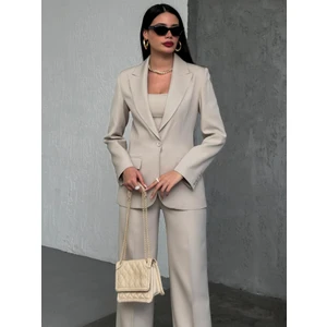 Blazer Takım Elbise Tek Düğme Ceket Pantolon