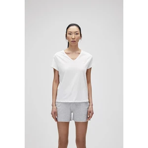 Bad Bear Violet V-Neck T-Shirt Off-White Beyaz Basic Kadın Tişört