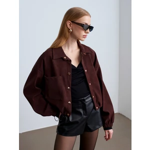 60781 Süet Bomber Ceket-Bordo