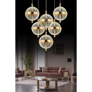 Orbital 6'lı Kumandalı Gold Avize