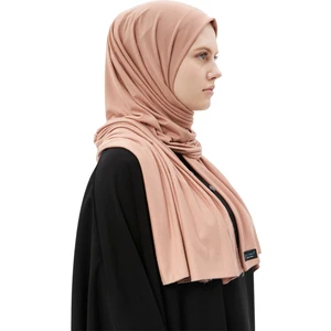 Tesettür Penye Şal Düz-Bej