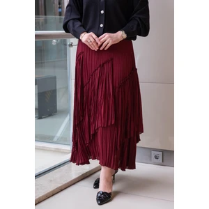 5475 Viola Parçalı Kırıştırma Etek