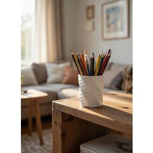 Venora Concept Beyaz Spiral Kalemlik | 3D Baskı