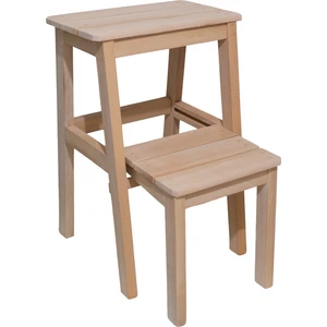 Armes Ev Concept Ham Ahşap 2 Basamaklı Çekmeli Merdiven Tabure - Boyanabilir