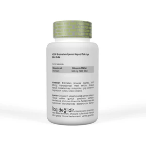 Bromelain Ananas Eki - 500 Mg | 30 Bitkisel - Vegan Kapsül