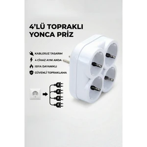 4'lü Topraklı Golyat Fiş Priz
