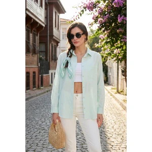 Pamuklu Regular Fit Cepli Gömlek Kadın Gömlek CF25S16992