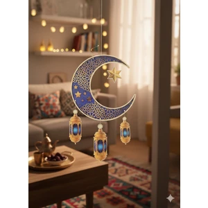 Süs Sarkıt Ramazan Tavan Ayyıldız KANDI90X30 Mavi