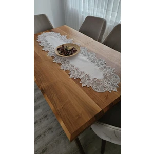 Zesa Home Lüx Fransız Dantelli Keten Gardeya Runner