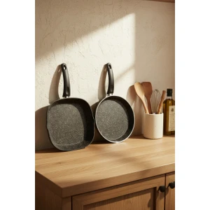 Carolin 2 Parça Grill Tava Seti Siyah ( 26 Cm -28 Cm)