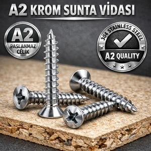 4X60 Krom A2 Paslanmaz Sunta Vidası 50 Adet