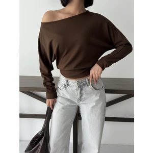 Kadın Düşük Omuzlu Modal Dokulu Bluz