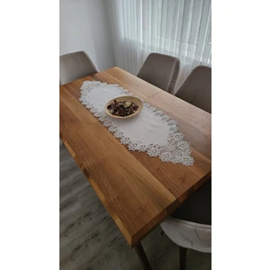 Zesa Home Lüx Fransız Dantelli Keten Gardeya Runner