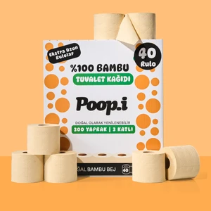 %100 Bambu "MEGA RULO" 40 Tuvalet Kağıdı Doğal Bej