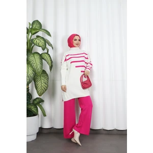 Nisum Moda Çizgi Detaylı Triko Takım