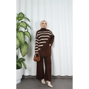Nisum Moda Çizgi Detaylı Triko Takım