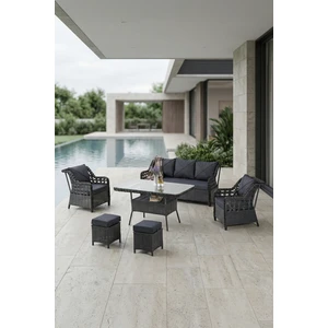 Btk Concept Datça Rattan Bahçe Mobilyası 3+1+1 Antrasit/masalı