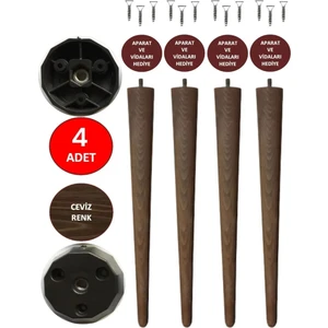 Cangul Ahşap 50 cm Ceviz Konik Ayak 4 Adet