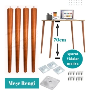 Cangul Ahşap 70 cm Meşe Konik Ayak 4 Adet