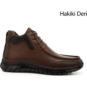 Erkek Taba Antik  Fermuarlı Hakiki Deri  Bot