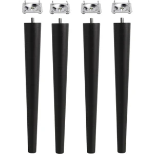 Cangul Ahşap 70 cm Siyah Konik Ayak 4 Adet