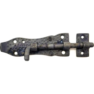 Antika Tarz Dekoratif Pirinç Dövme Kapı Sürgüsü - 7cm, Oksit