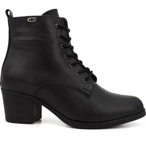 Kadın Siyah Fermuarlı Kalın Topuklu Bot