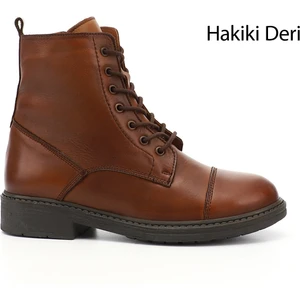 Kadın Taba Antik  Fermuarlı Hakiki Deri Postal Bot