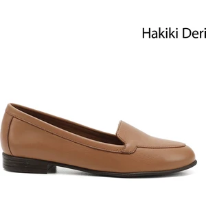 Kadın Açık Taba Hakiki Deri Babet