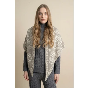 Kadın Üçgen Desenli Çift Yönlü Triko Şal