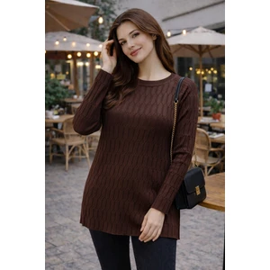 Kadın Merserize Yırtmaçlı Genç Anne Mevsimlik Kazak