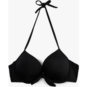 Kalp Yaka Fiyonk Detaylı Push-Up Bikini Üstü